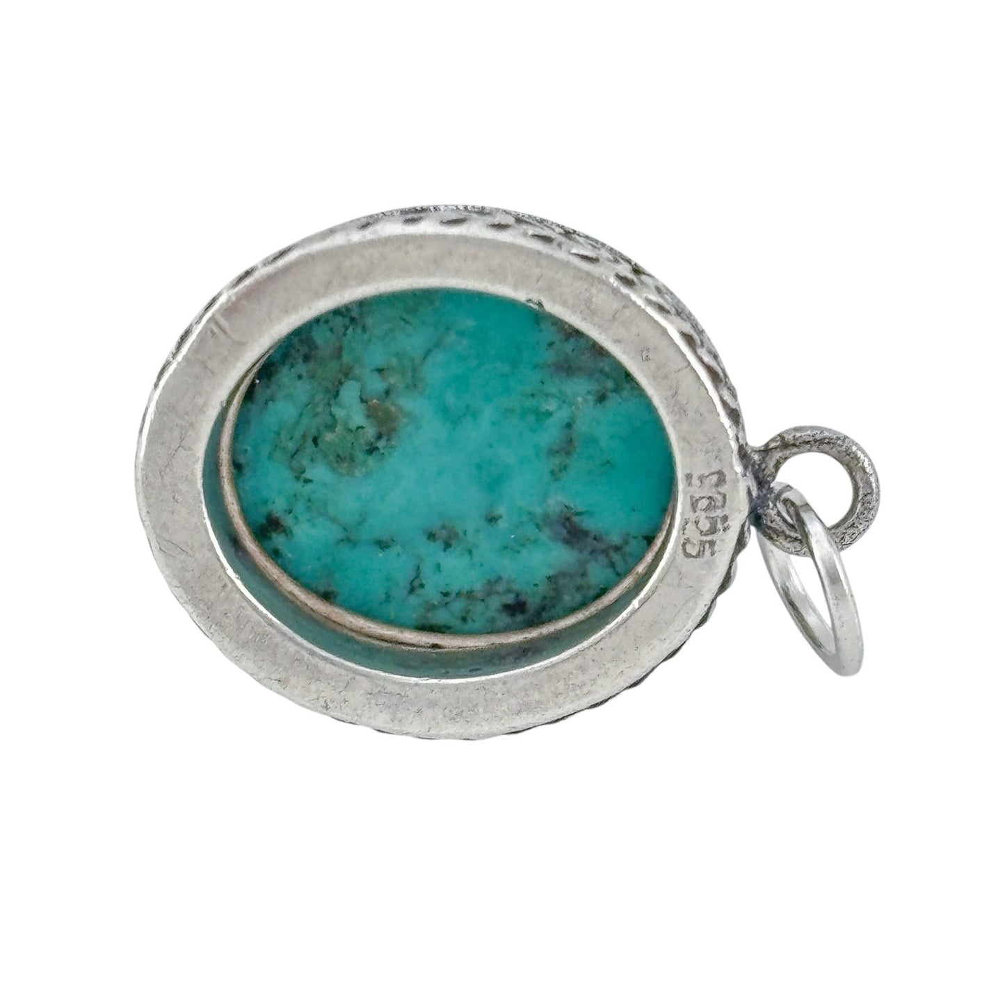 Vintage Sterling Silver 925 Turquoise Pendant