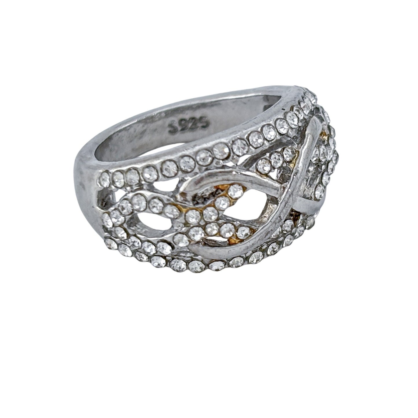 Vintage Sterling Silver 925 Cubic Zirconia Infinity Ring Size 4