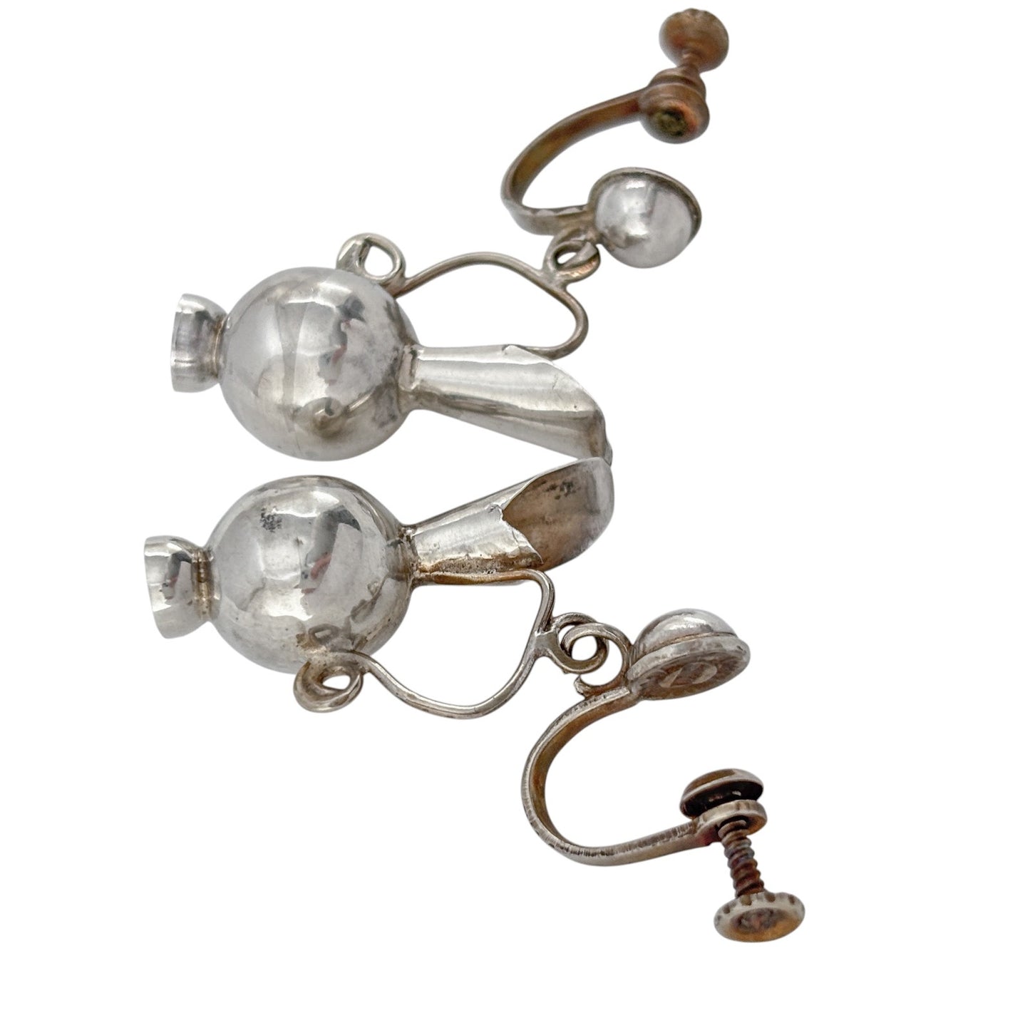 William Spratling Sterling Silver 925 Pitcher Screw-Back Earrings