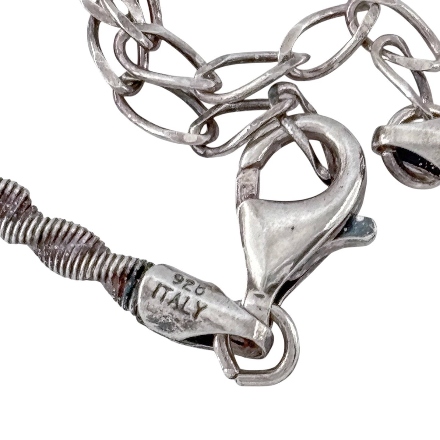 Vintage Italian Sterling Silver 925 Twisted Chain Necklace 16"-18"