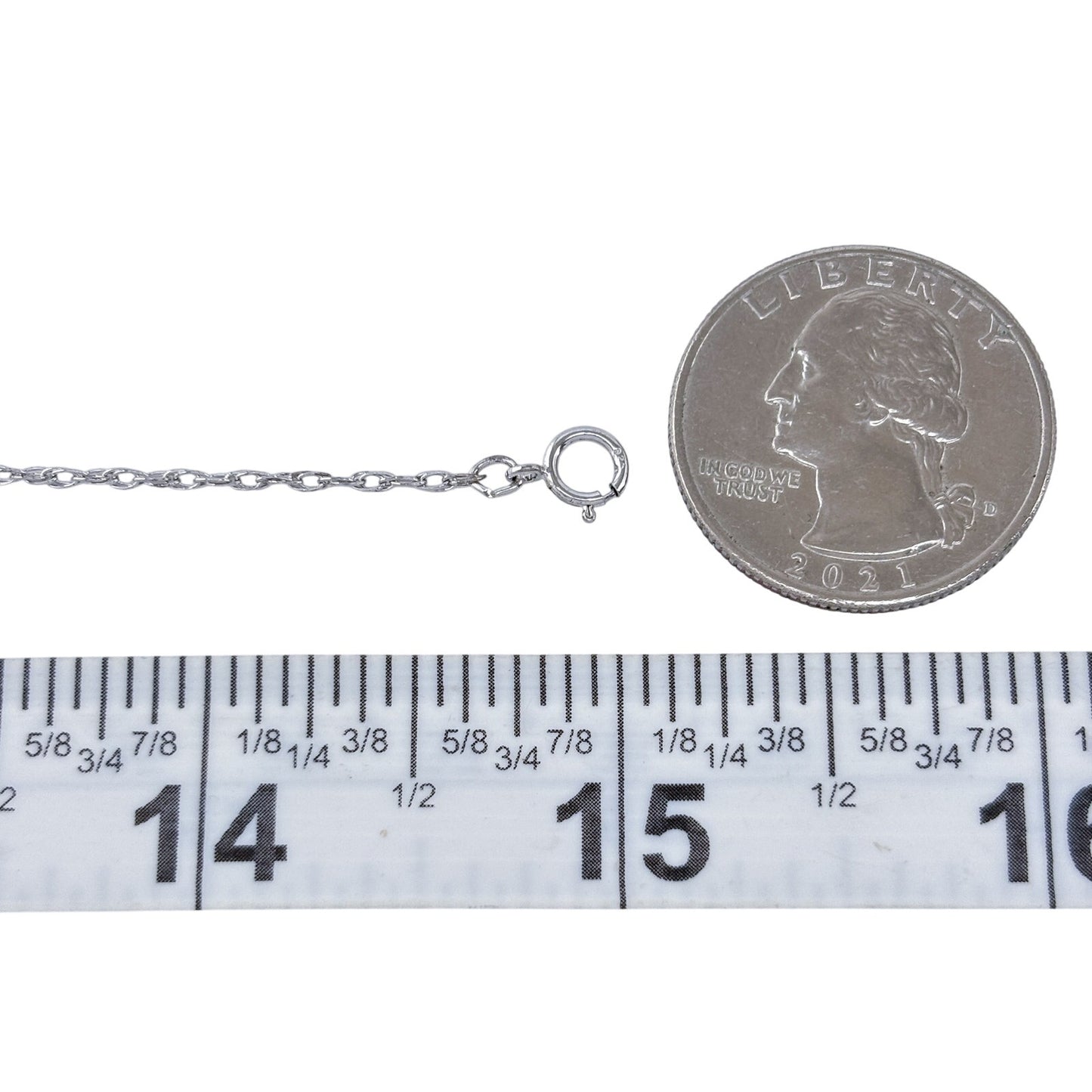 Vintage Sterling Silver 925 Rope Link Chain Necklace 15"
