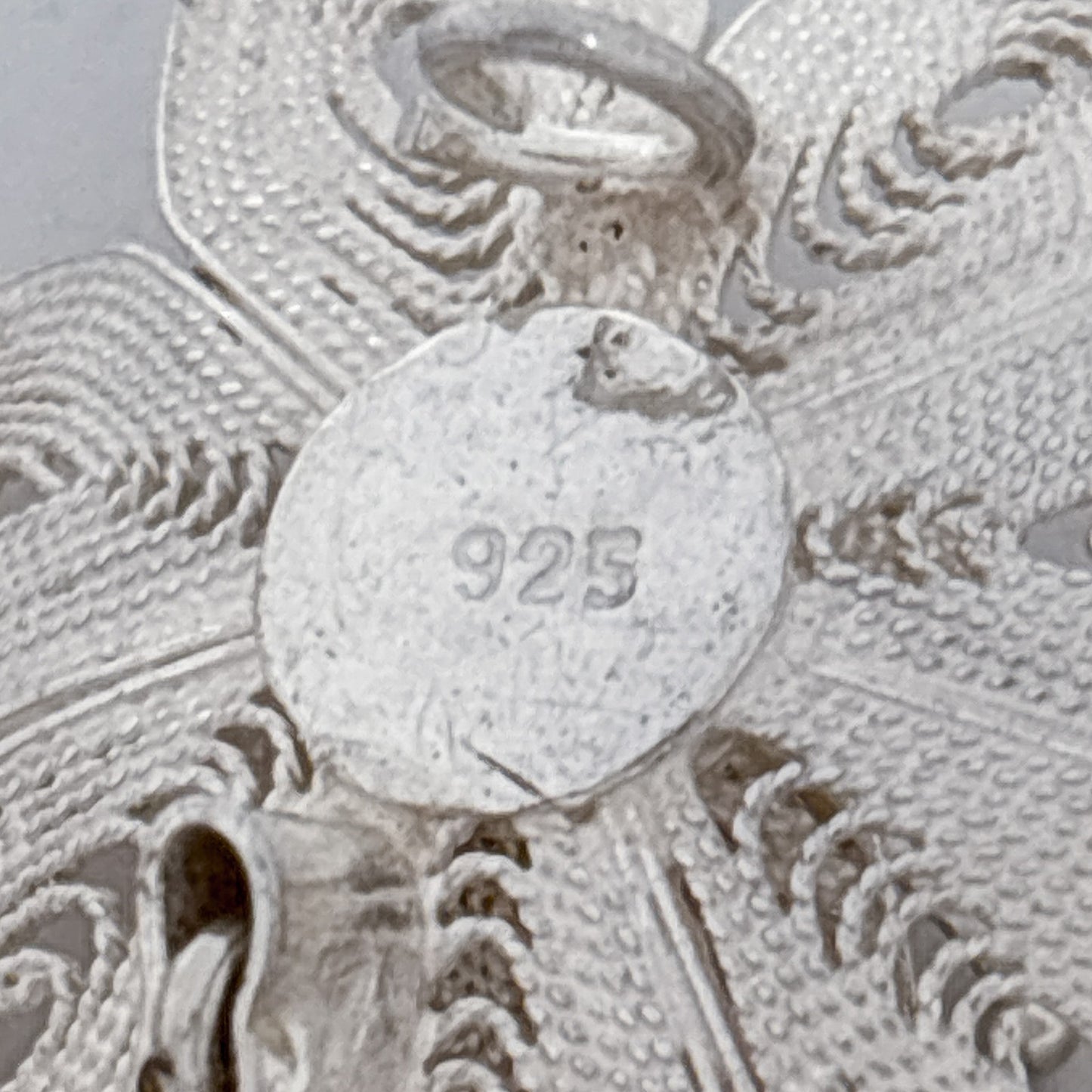 Vintage Sterling Silver 925 Filigree Flower Brooch
