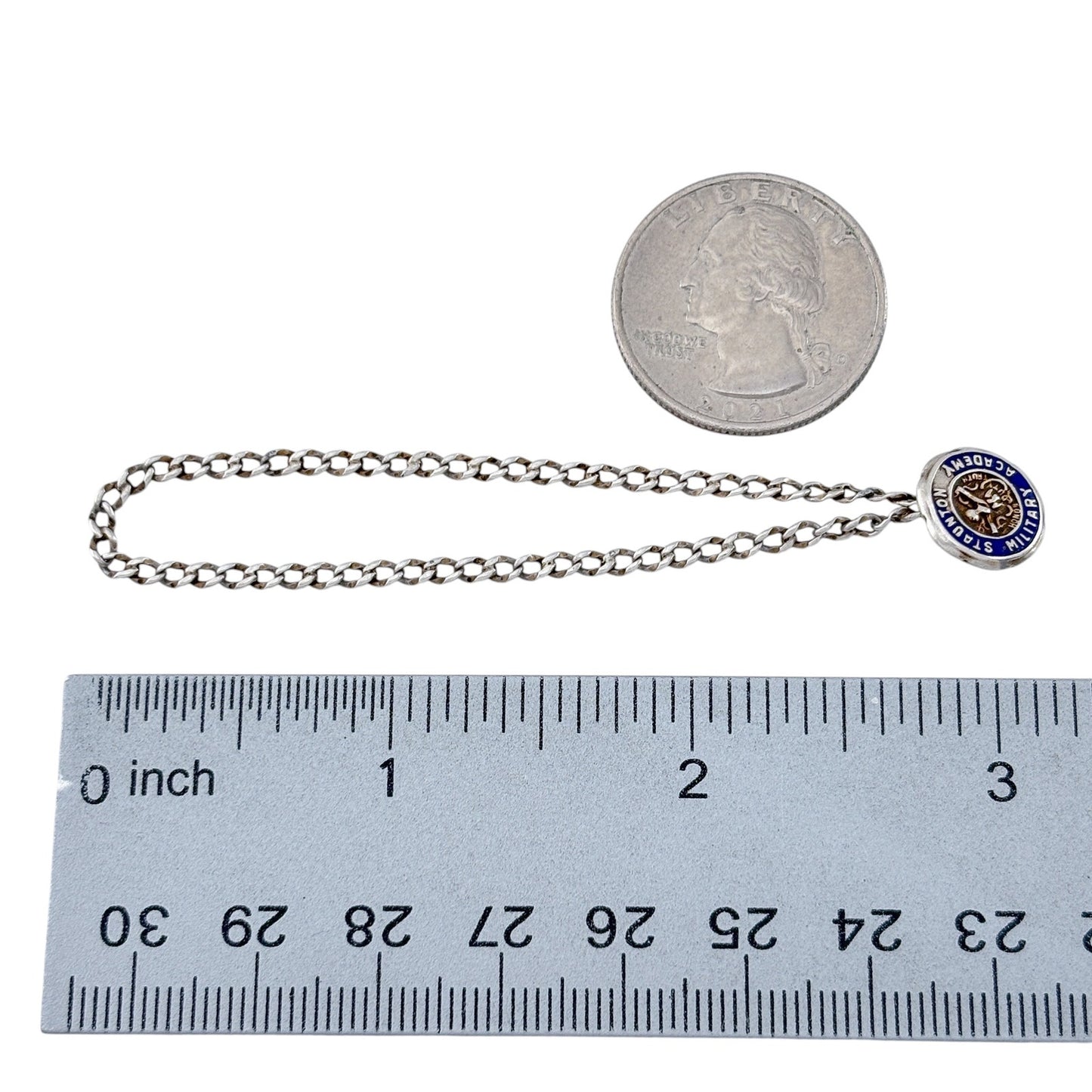 Vintage Sterling Silver 925 Staunton Military Academy Bracelet 5.75"