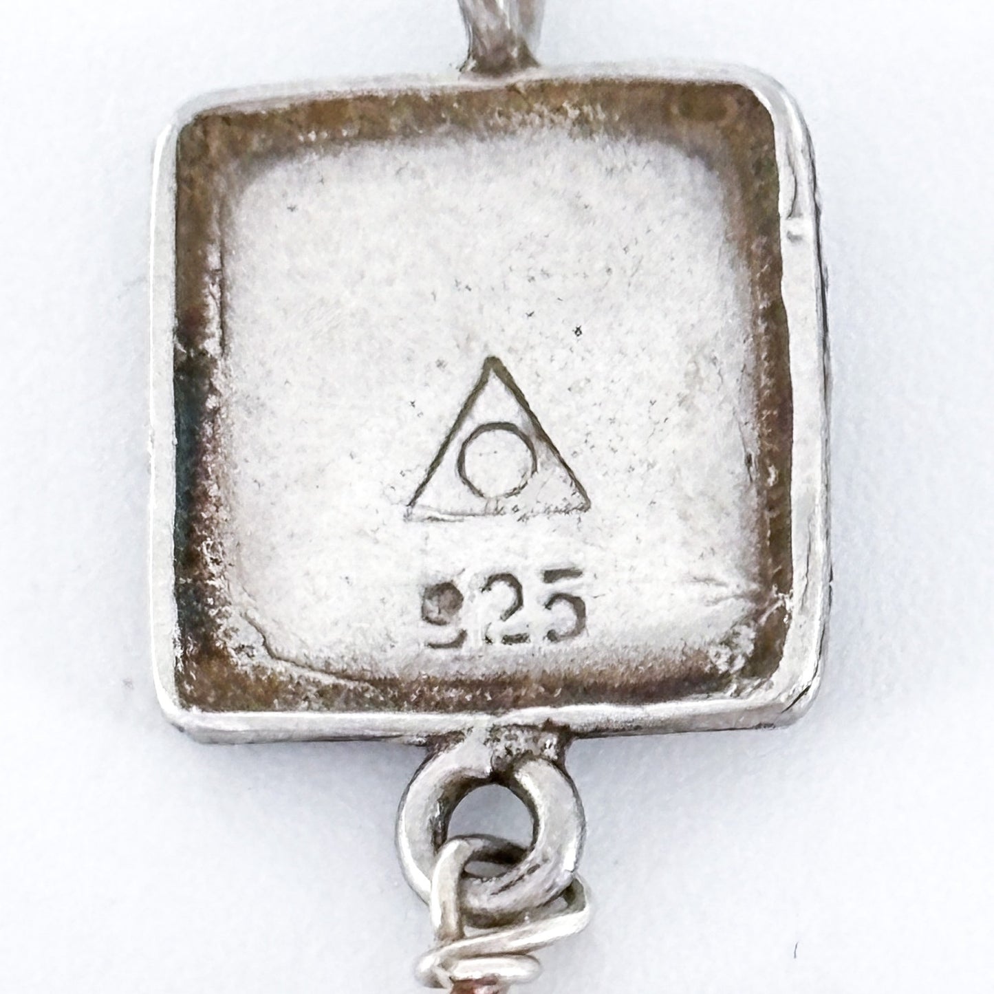 Vintage Sterling Silver 925 Garnet Dangle Pendant