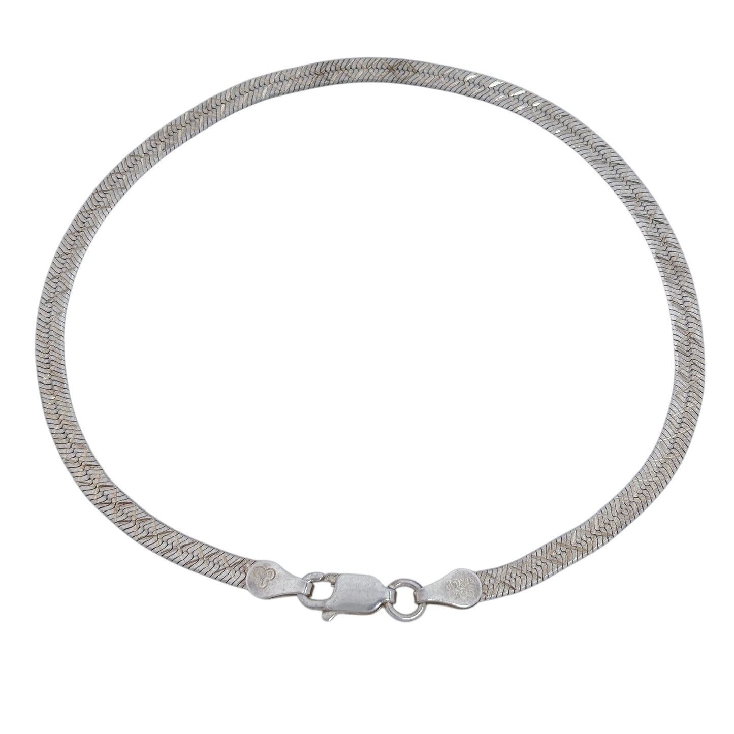 Estate Italy Sterling Silver 925 Herringbone Bracelet 8.25"