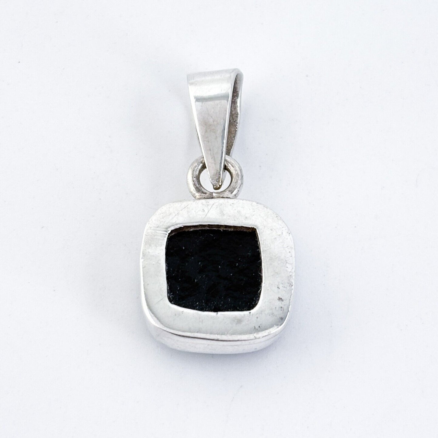 Vintage Artisan Sterling Silver 925 Blue Green Dichroic Glass Pendant
