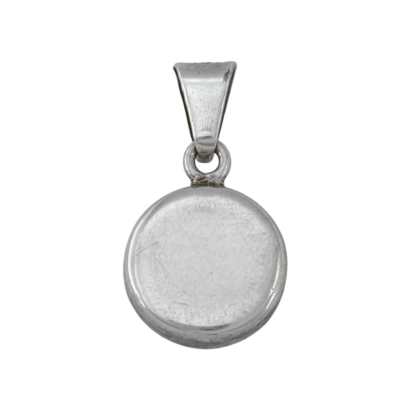 Vintage Sterling Silver 925 Red Pressed Flower Pendant