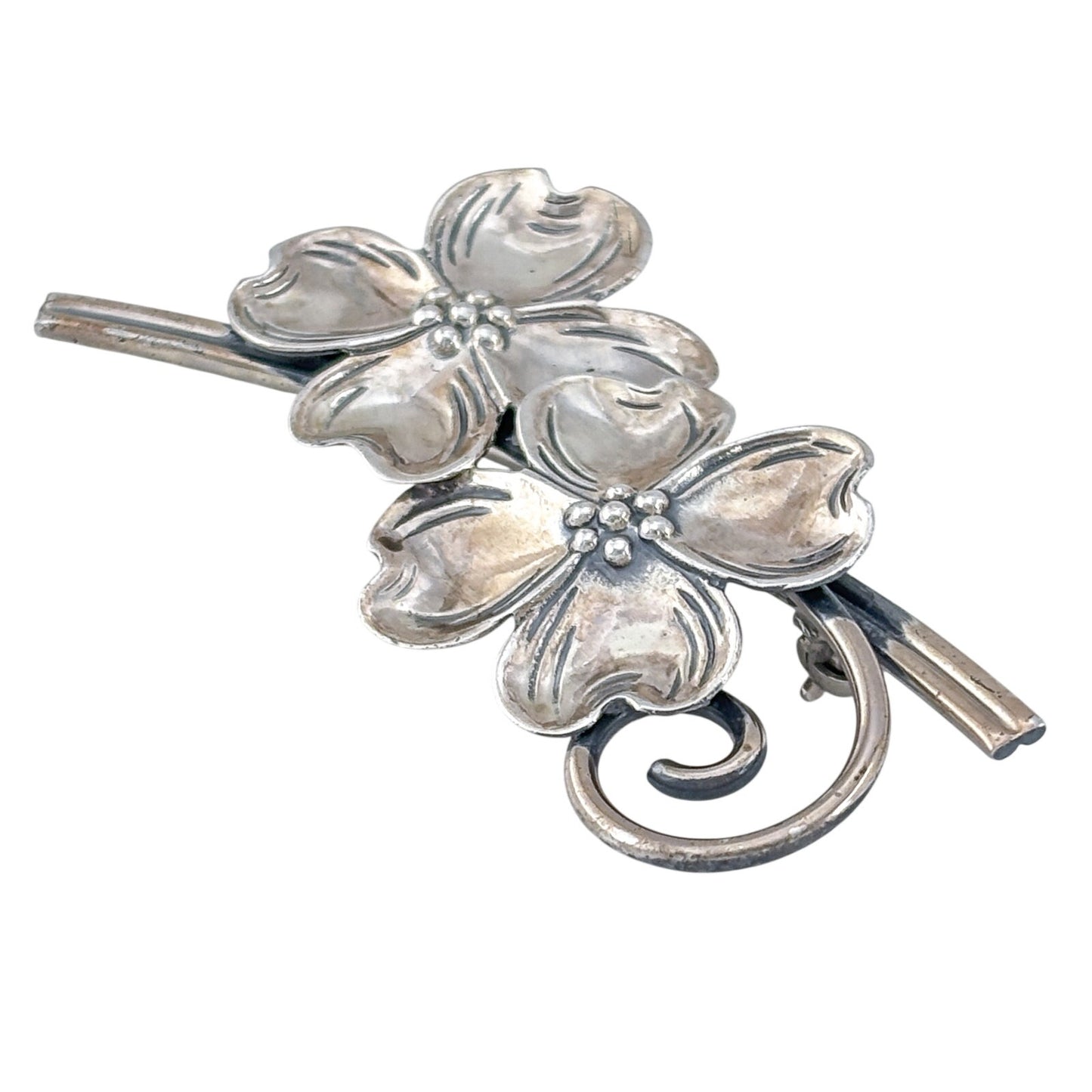 Vintage Sterling Silver 925 Dogwood Flower Brooch