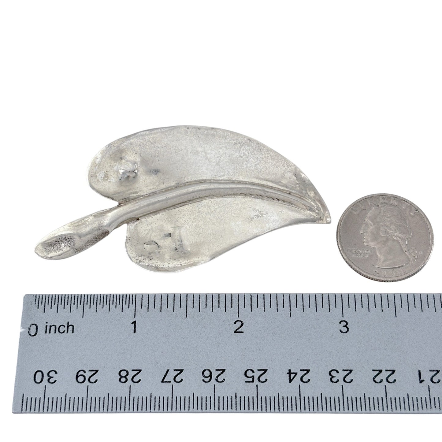 Vintage Sterling Silver 925 Leaf Brooch