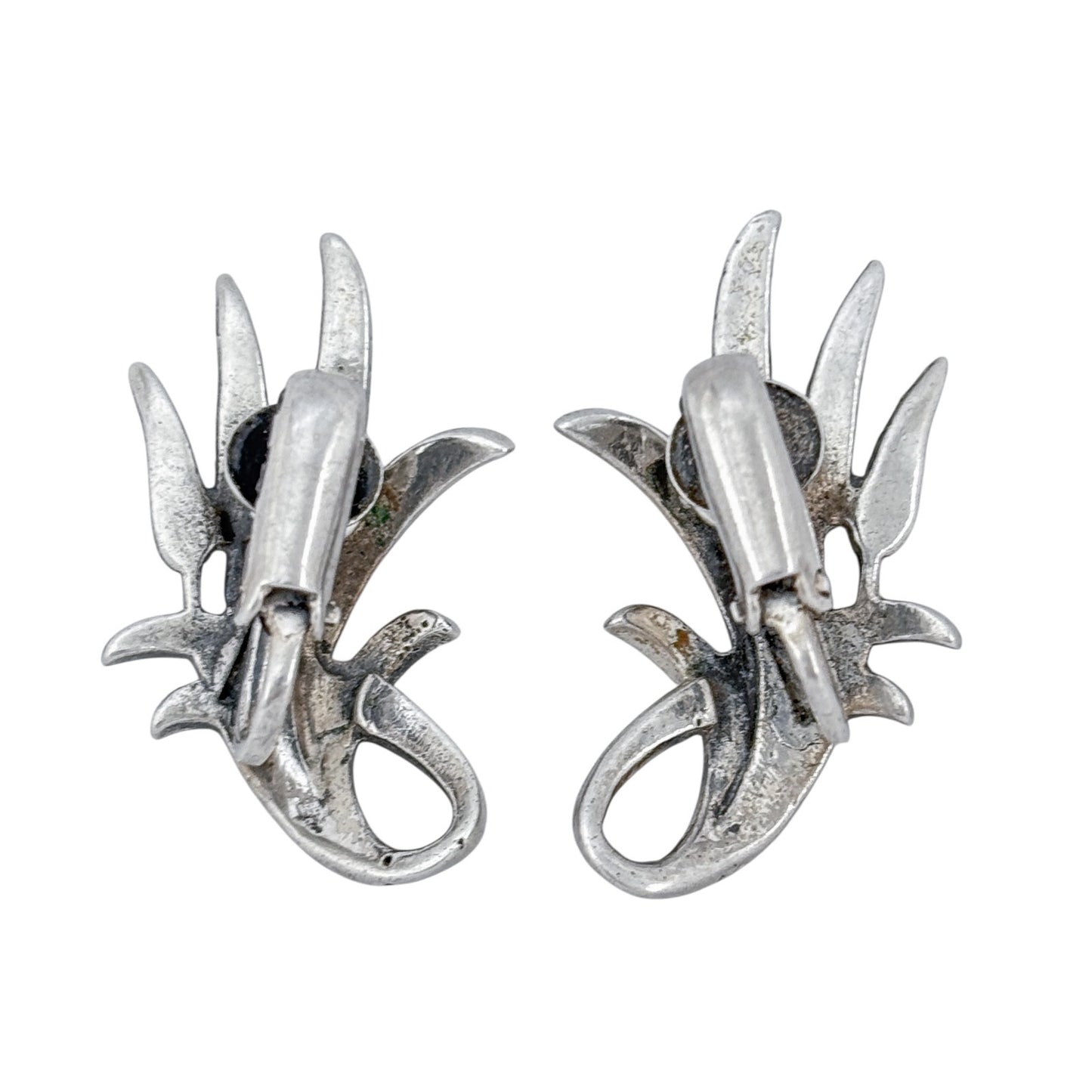 Vintage Danecraft Sterling Silver 925 Wheat Clip On Earrings