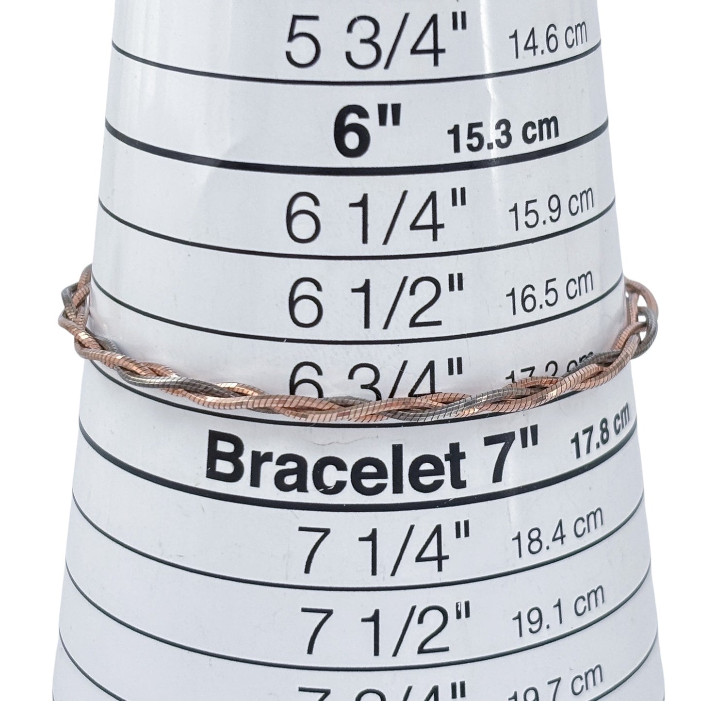 Estate Sterling Silver 925 Tri-Color Braided Bracelet 7"