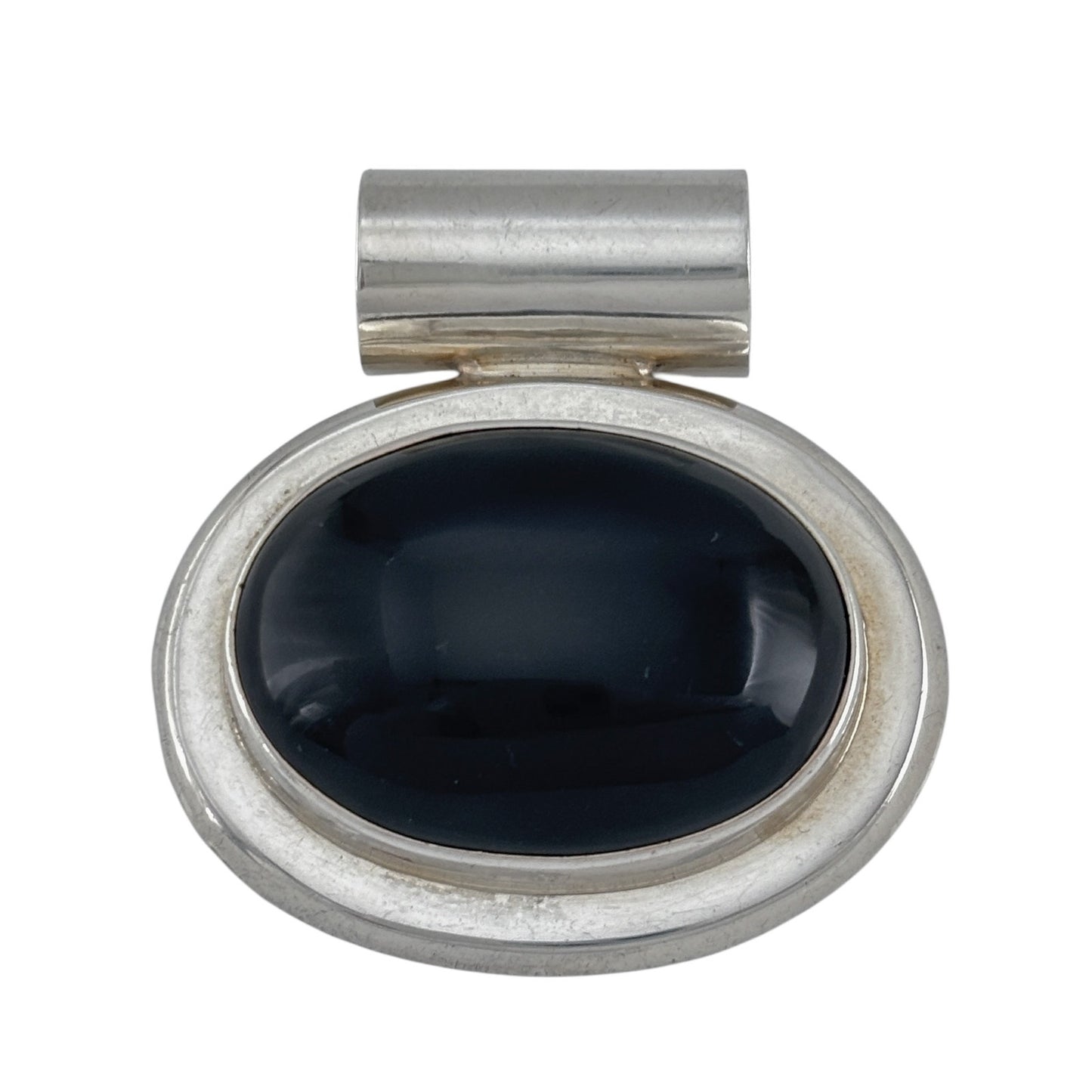 Vintage Sterling Silver 925 Black Onyx Pendant