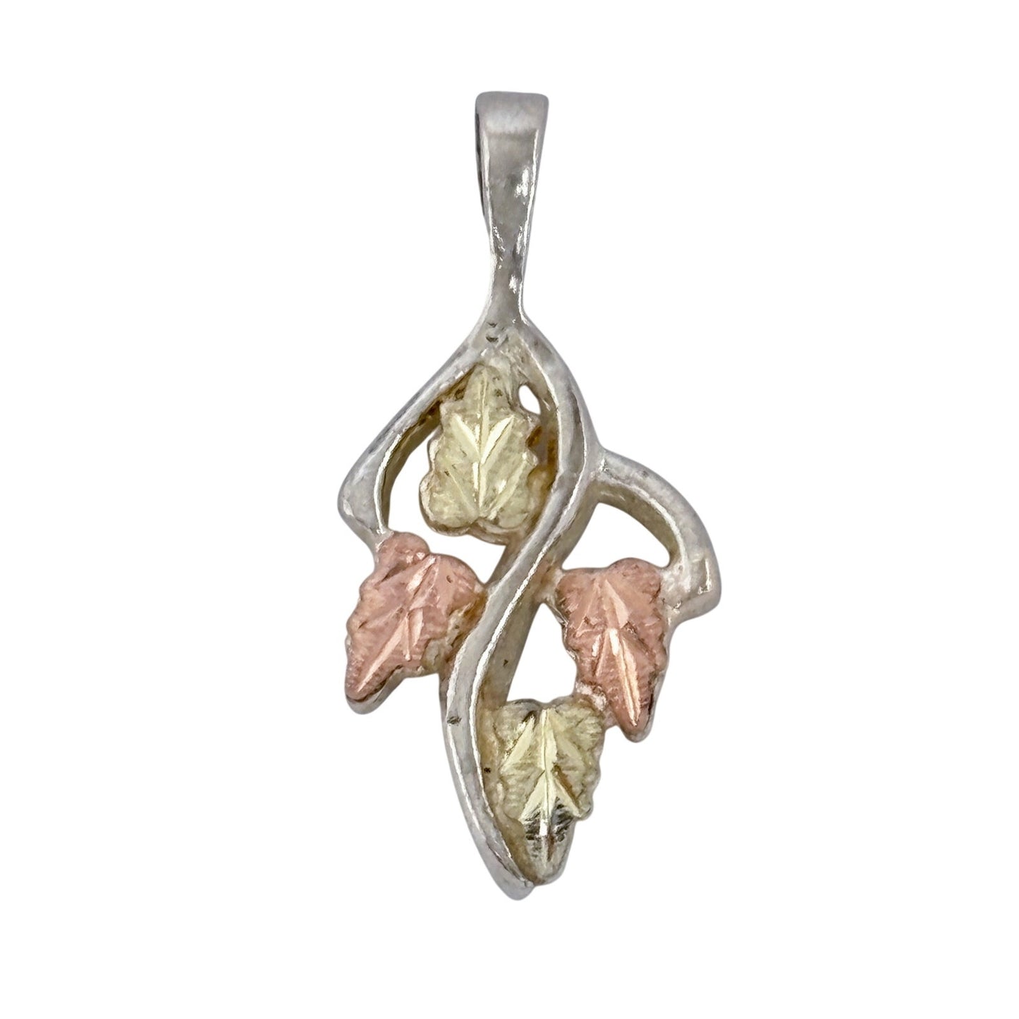 Vintage Sterling Silver 925 10K Black Hills Gold Pendant