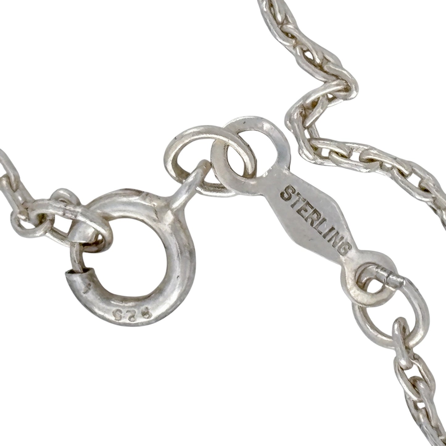 Vintage Sterling Silver 925 Cable Link Chain Necklace 18"