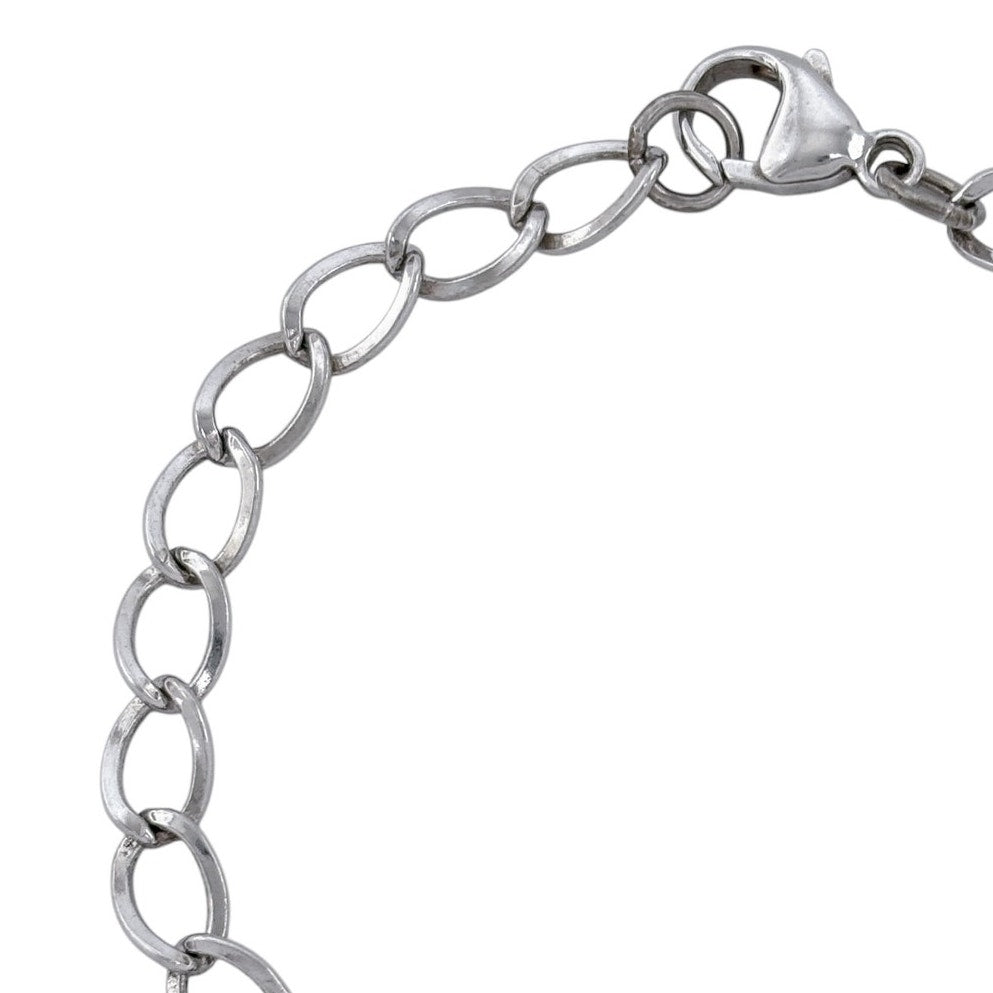 Vintage Sterling Silver 925 Oval Link Chain Bracelet 7"