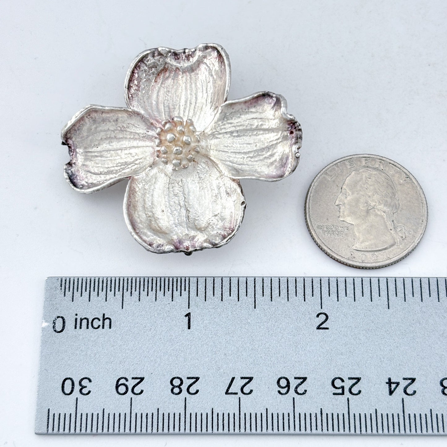 Vintage Sterling Silver 925 USNA Naval Academy Reunion Dogwood Flower Brooch