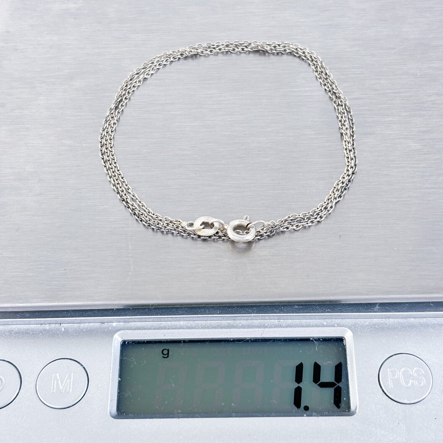 Vintage Sterling Silver 925 1.1mm Cable Chain Necklace 18"