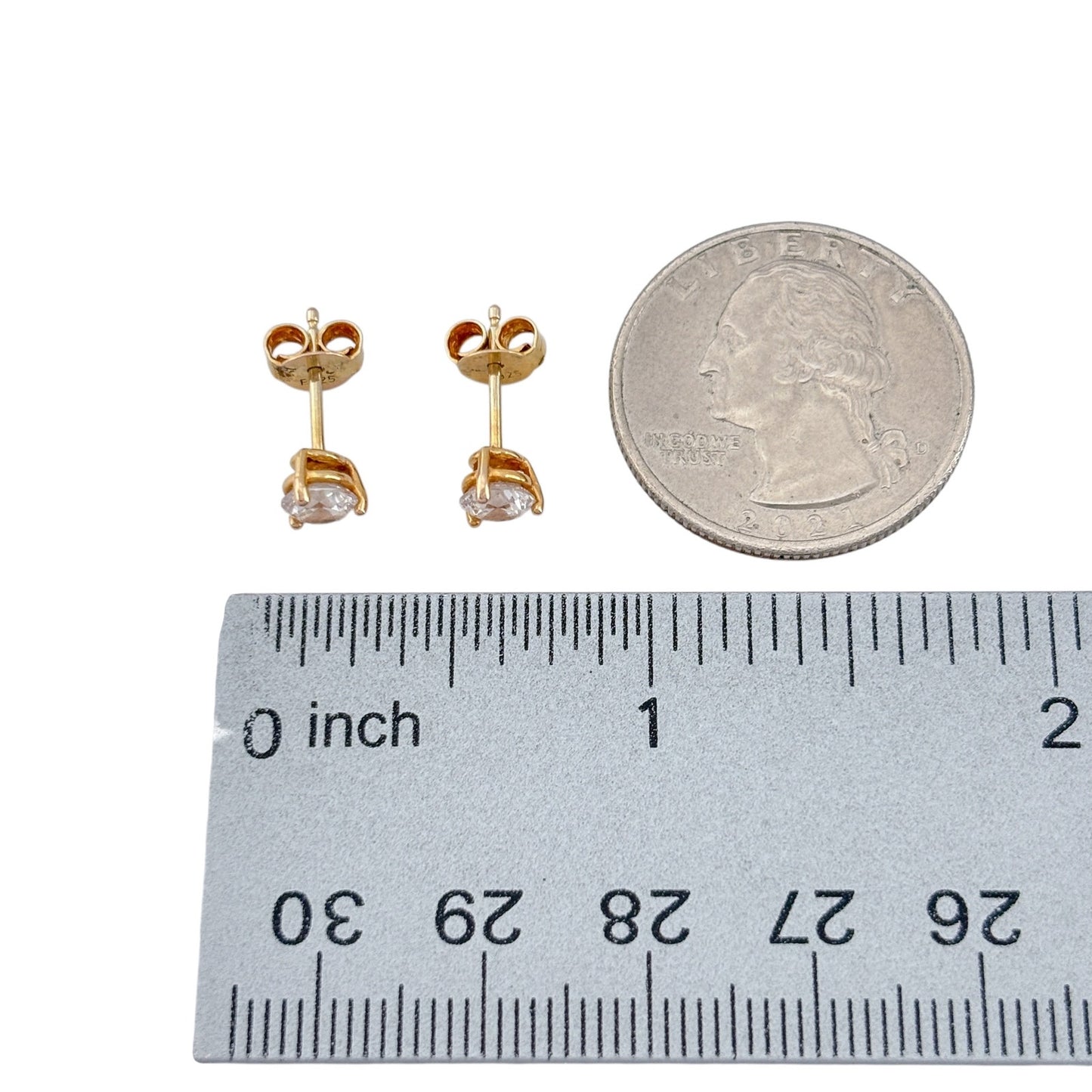Vintage Sterling Silver 925 Cubic Zirconia Stud Earrings