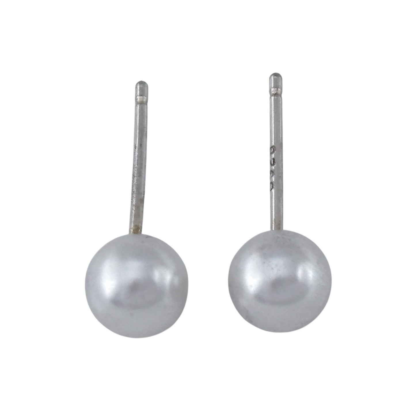 Vintage Sterling Silver 925 Imitation Pearl Stud Earrings