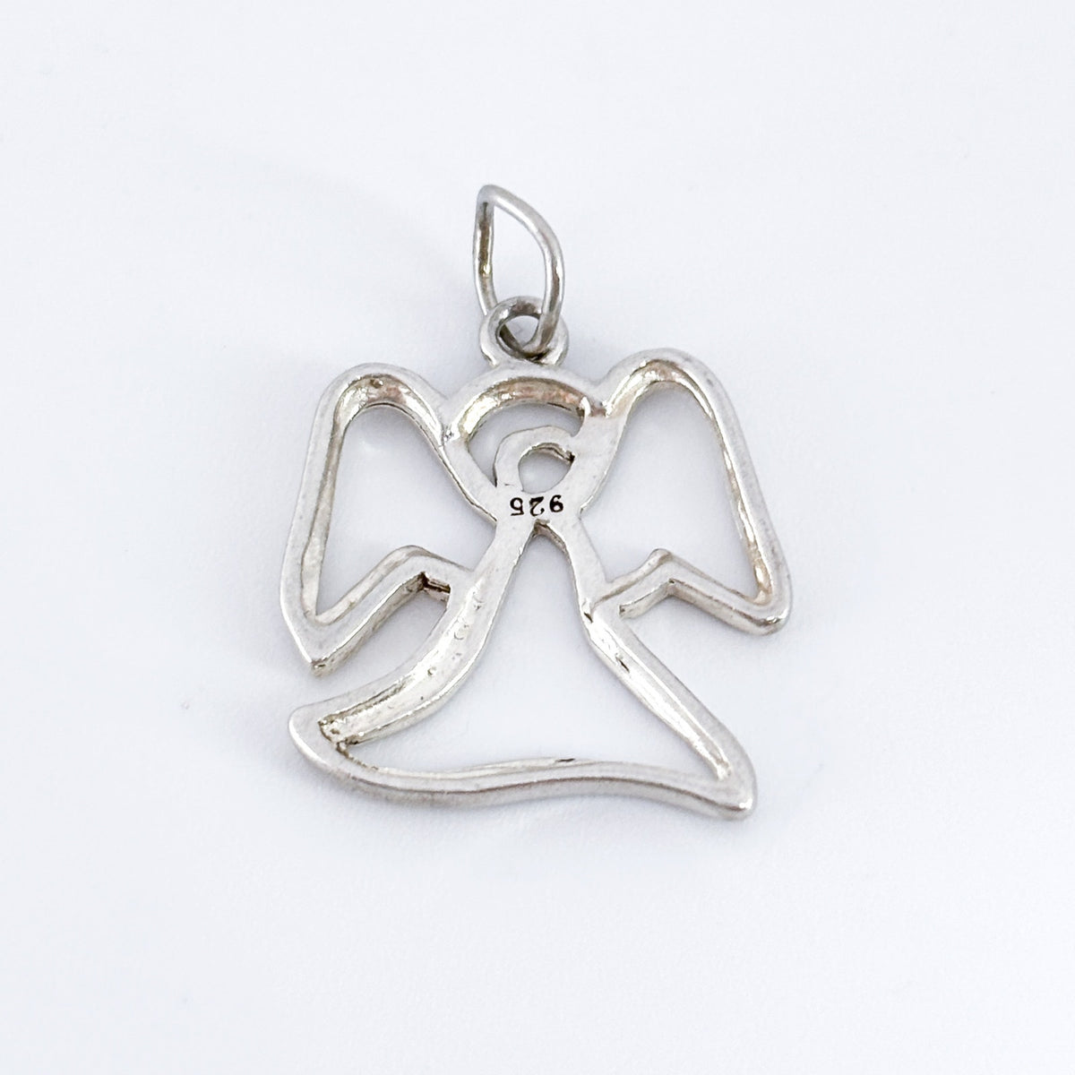 Vintage 925 Sterling Silver Angel Outline Charm