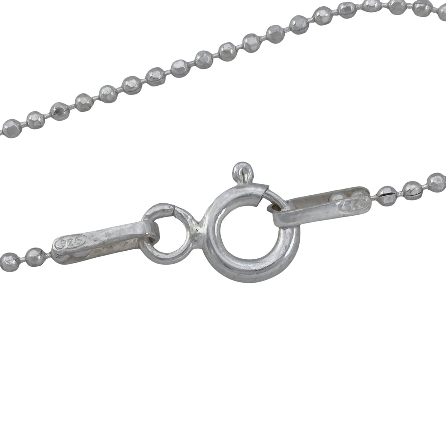 Vintage Sterling Silver 925 Ball Bead Chain Necklace 18"