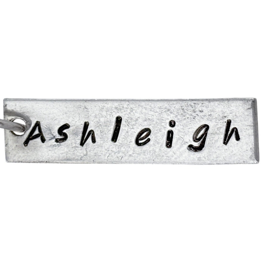 Vintage Sterling Silver 925 Ashleigh Name Bar Charm