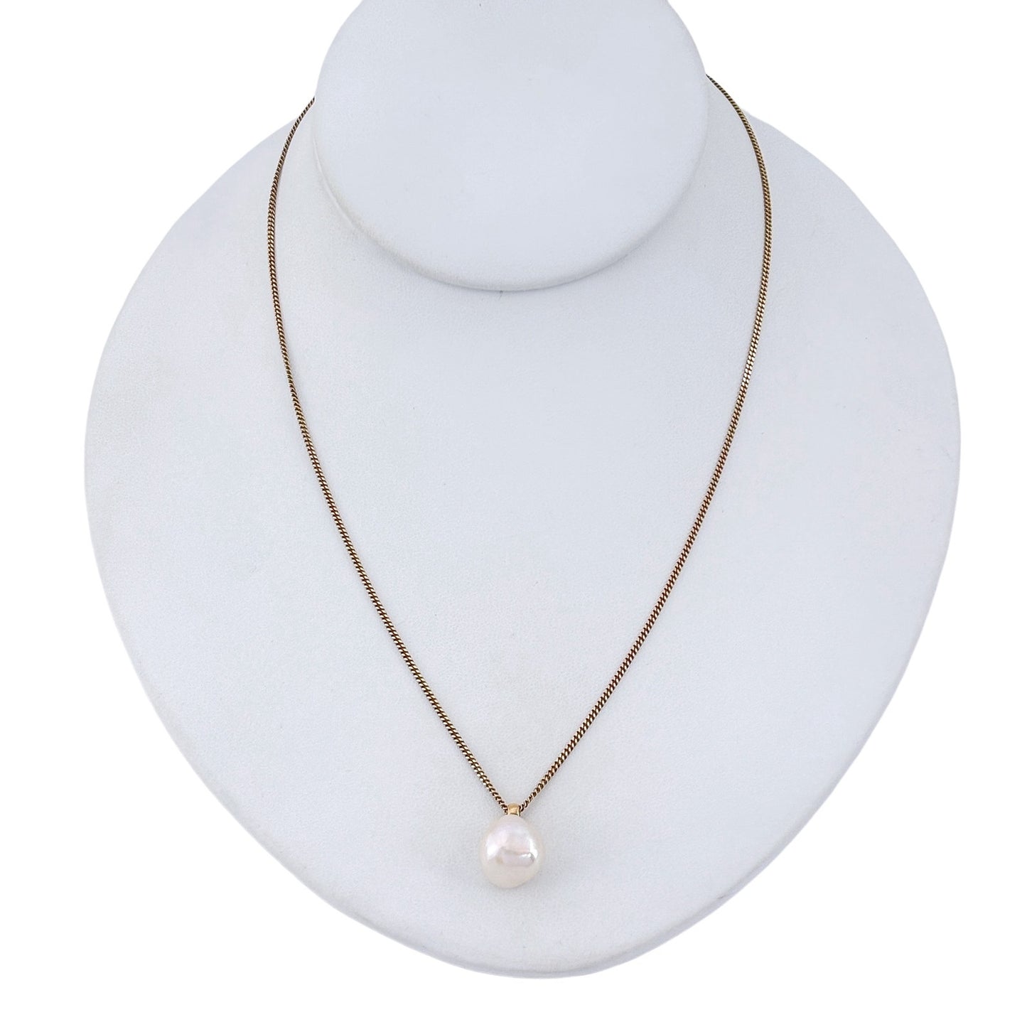 Vintage Gold-Tone Sterling Silver 925 Pearl Pendant Necklace 24", 25", 26"