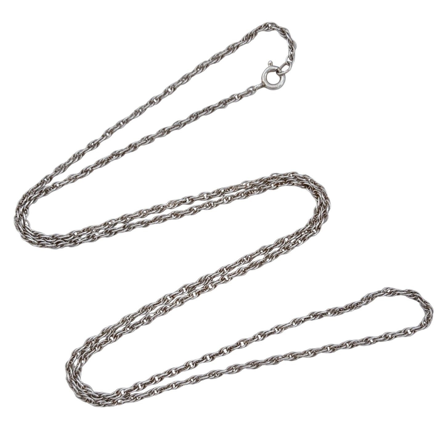 Vintage Sterling Silver 925 Rope Link Chain Necklace 25.5"