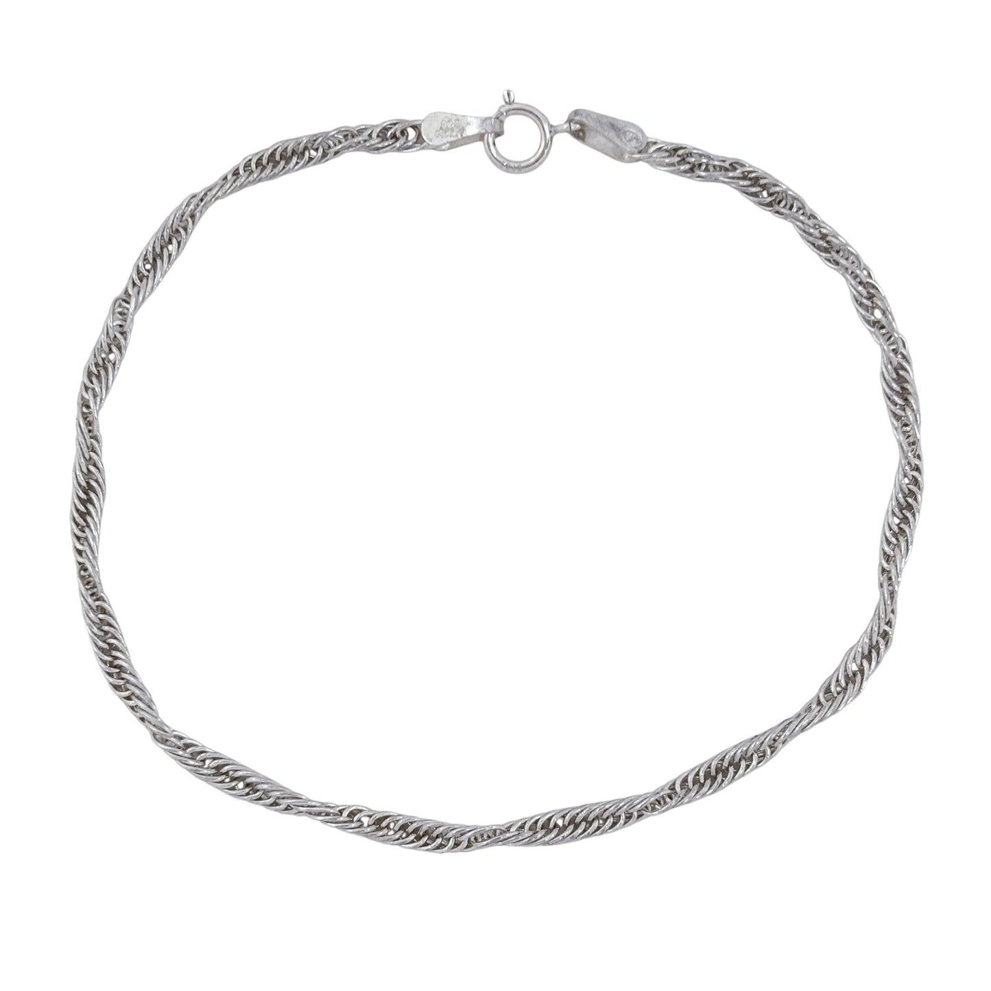 Vintage Italy Sterling Silver 925 Singapore Chain Bracelet 7"