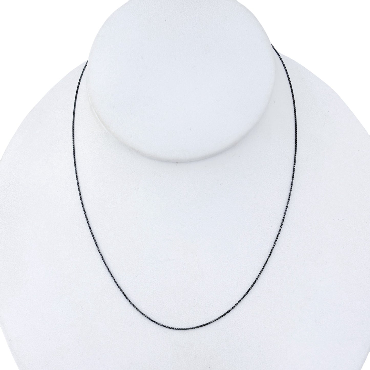 Vintage Blackened Sterling Silver 925 Box Chain Necklace 15.25"