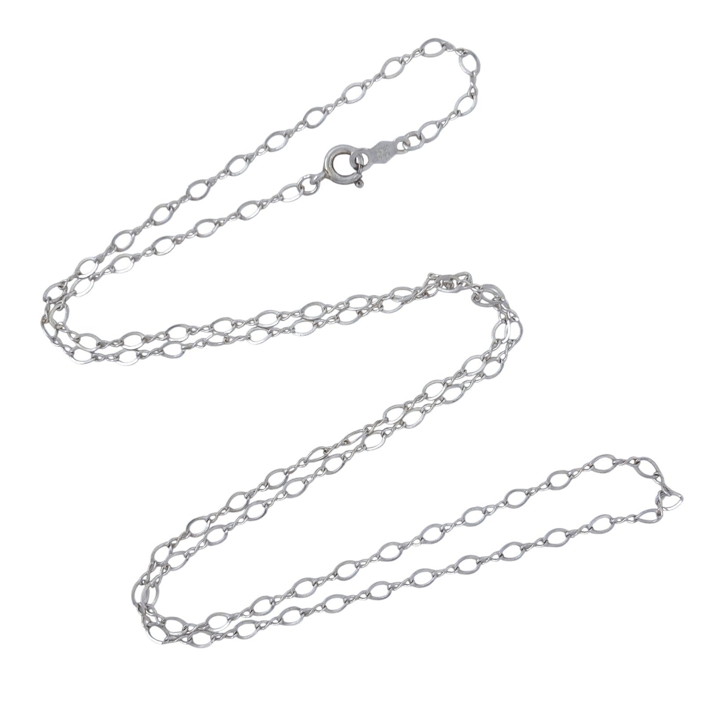 Vintage Lind Sterling Silver 925 Figure 8 Link Chain Necklace 20"