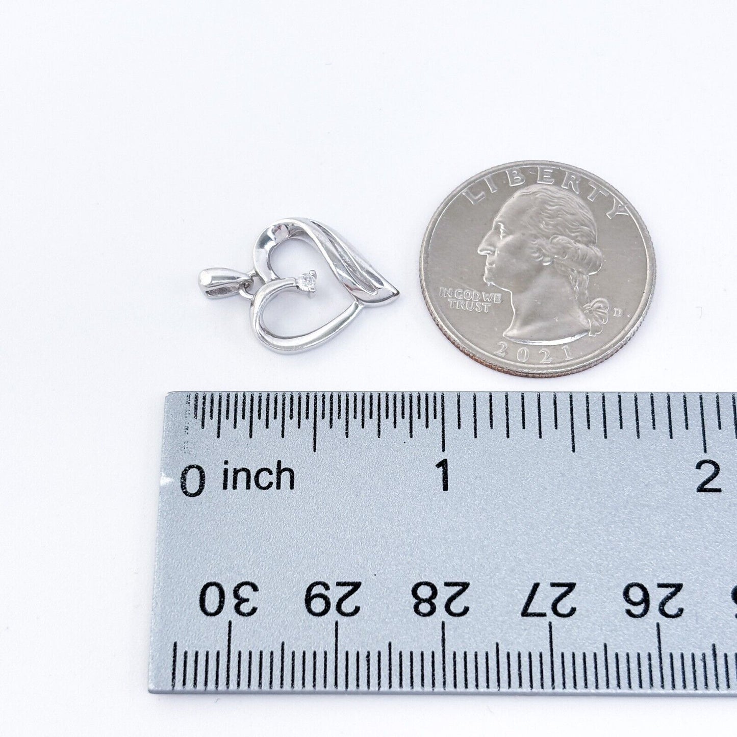 Ross Simons Diamond 0.02ct Heart Pendant | Vintage Sterling Silver 925