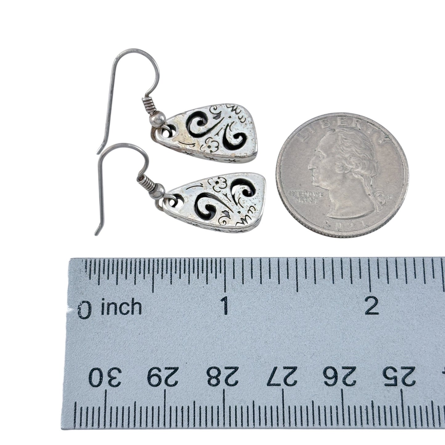 Vintage Silver-Plated Brighton Dangle Earrings