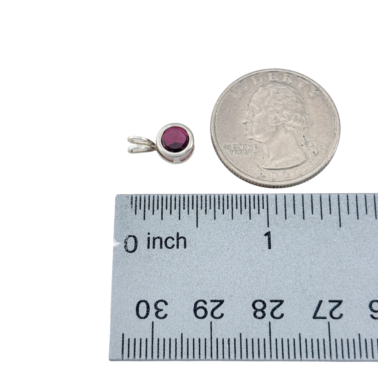 Vintage Sterling Silver 925 Garnet Pendant