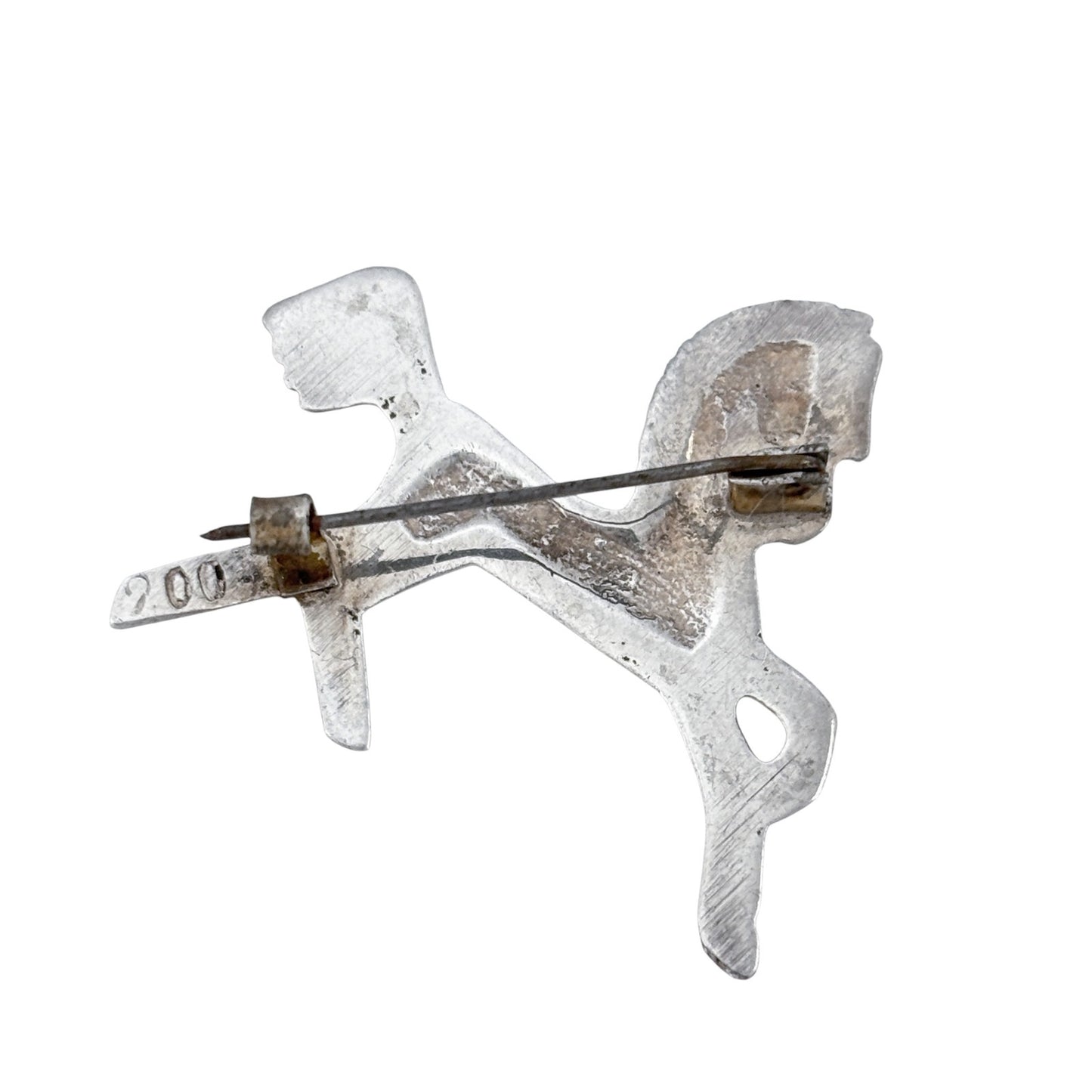 Vintage Sterling Silver 925 Prancing Horse Brooch