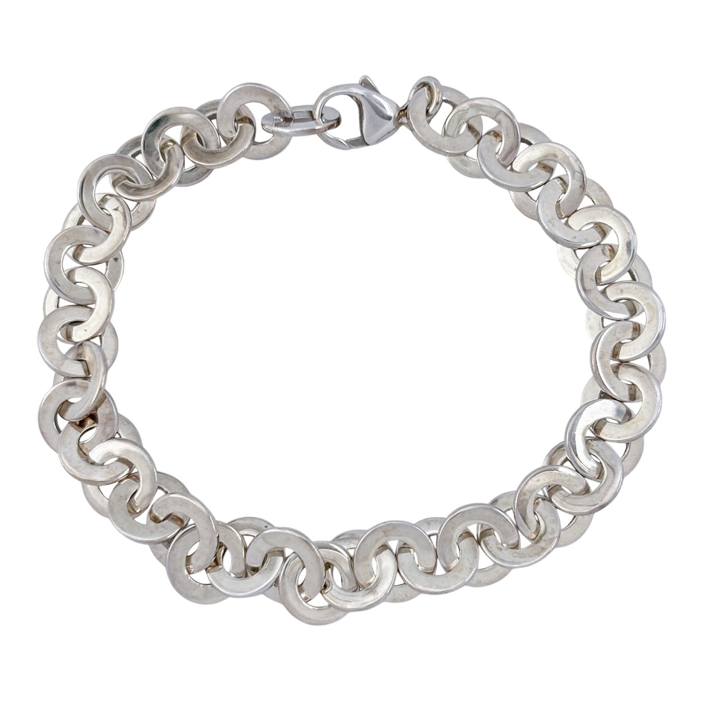 Vintage Sterling Silver 925 Chunky Oval Link Bracelet 7"
