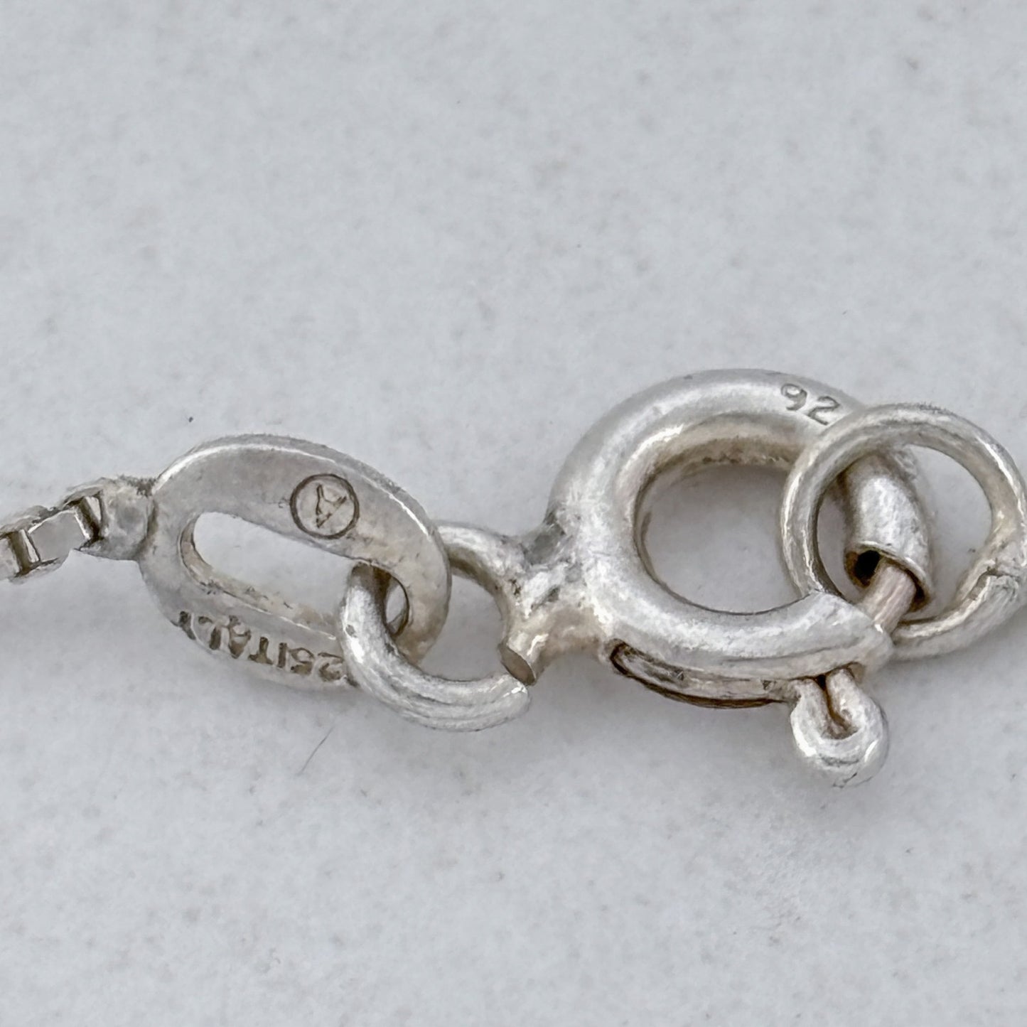 Vintage Italy Sterling Silver 925 Box Link Chain Necklace 20.5"