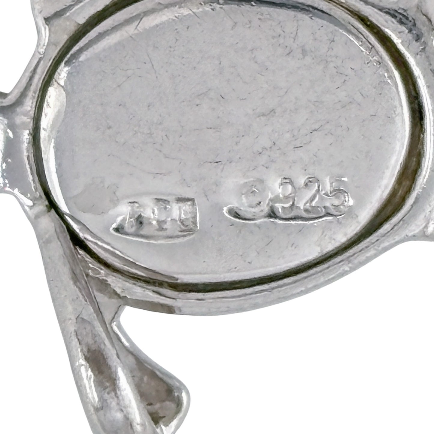 Vintage Sterling Silver 925 Opal CZ Turtle Mother Baby Pendant