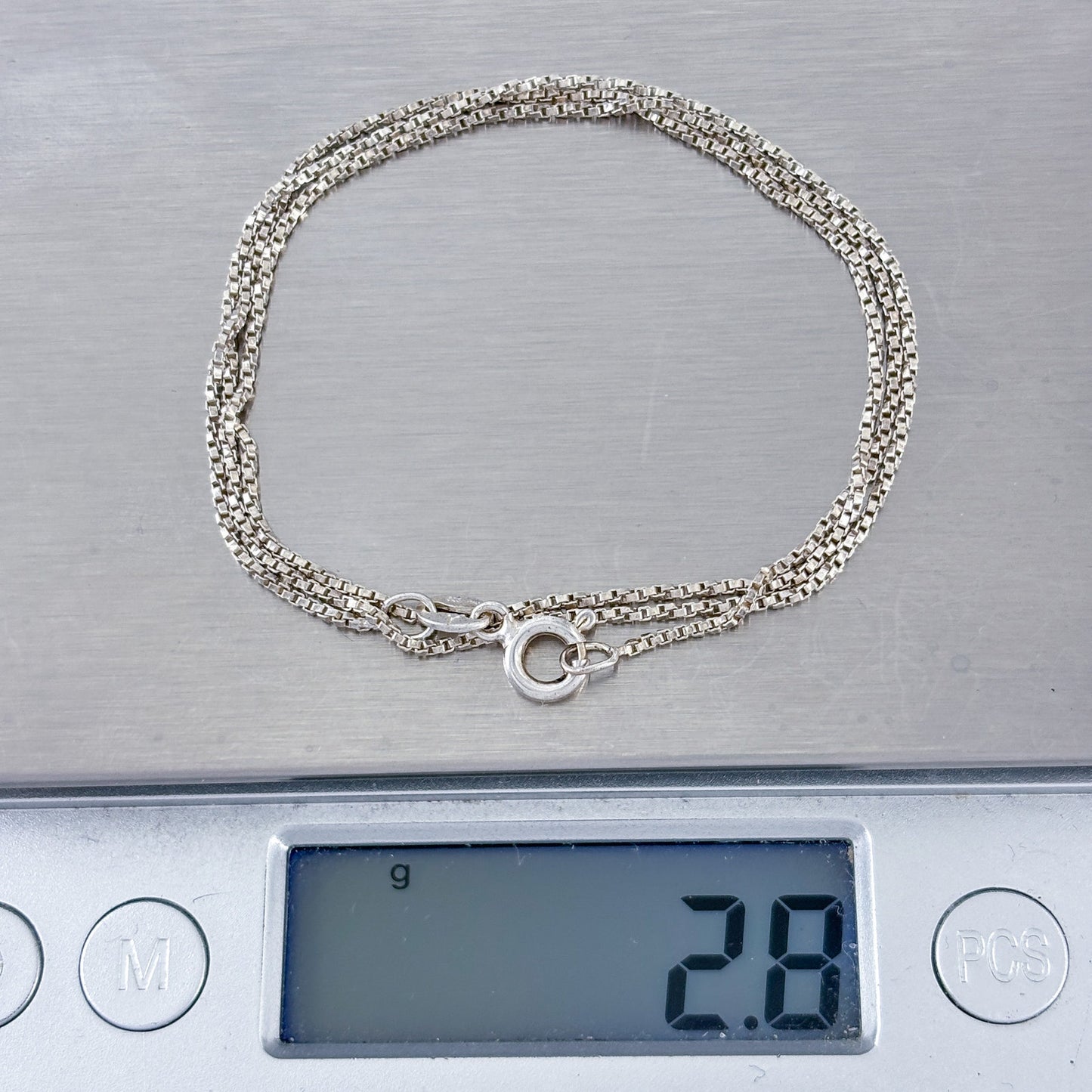 Vintage Italian Sterling Silver 925 Twisted Box Link Chain Necklace 18"