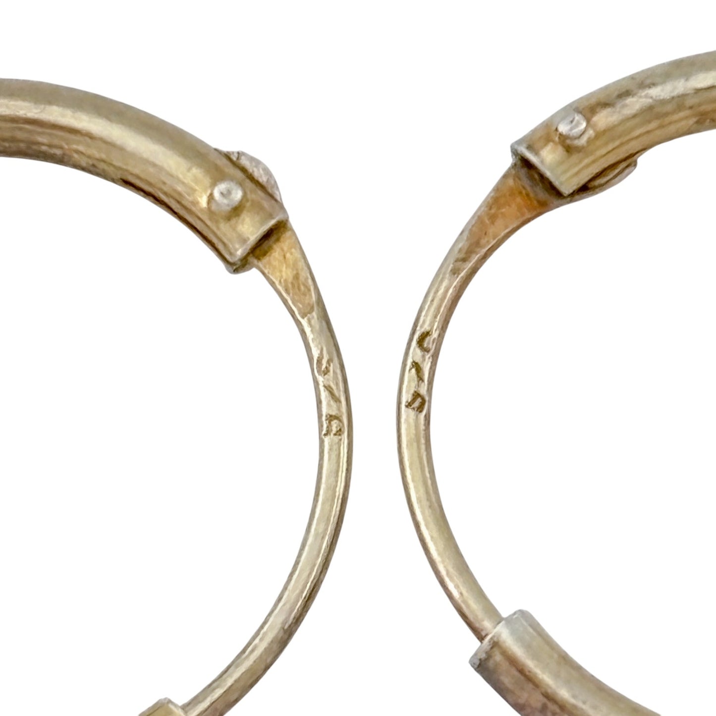 Vintage Gold-Tone Sterling Silver 925 Classic Hoop Earrings