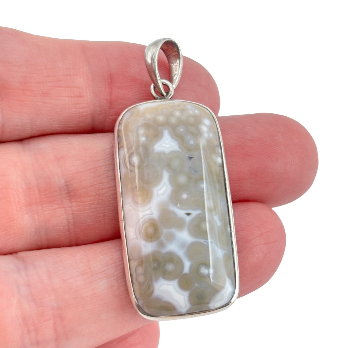 Vintage Sterling Silver 925 Dendritic Agate Pendant