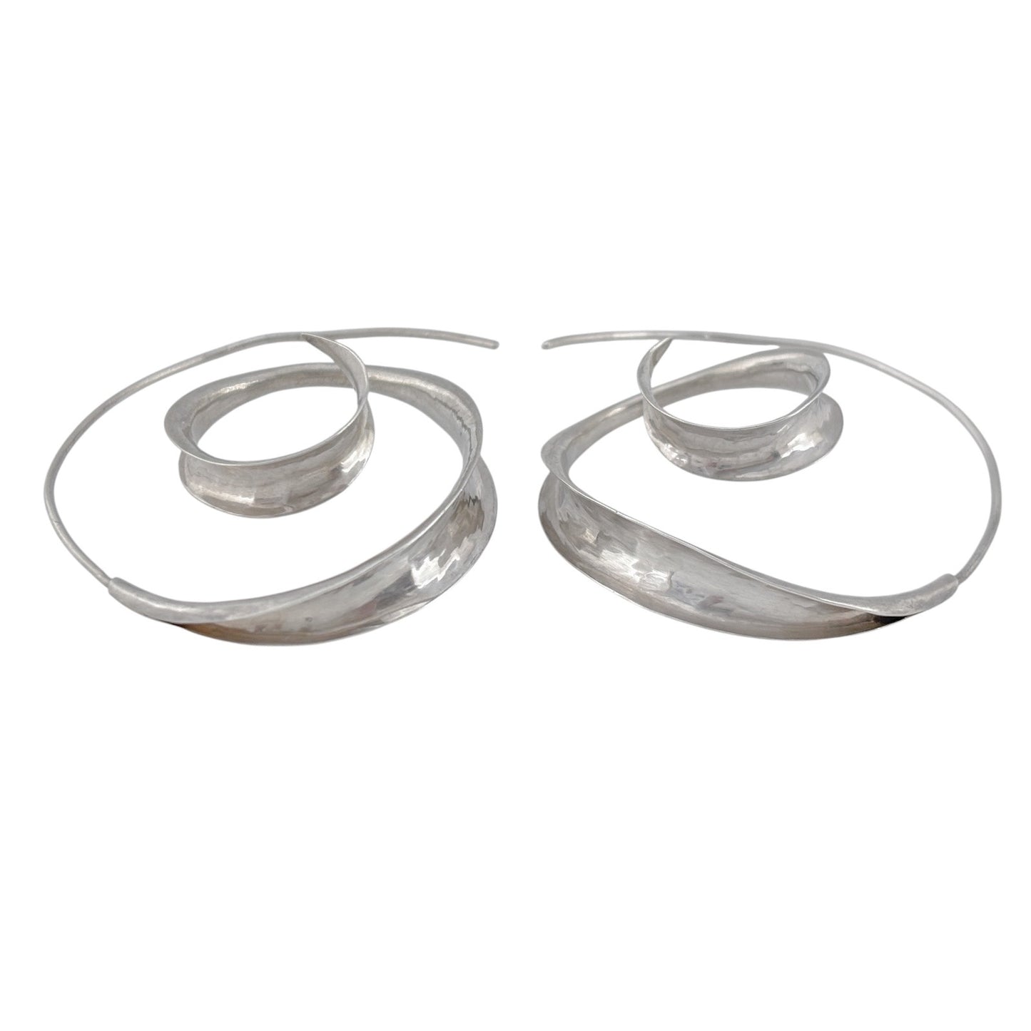Vintage Sterling Silver 925 Spiral Hoop Earrings