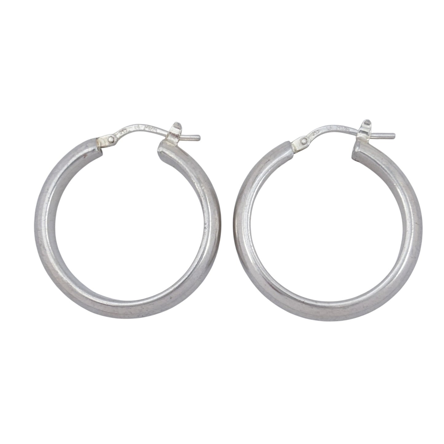 Vintage Milor Sterling Silver 950 Classic Hoop Earrings