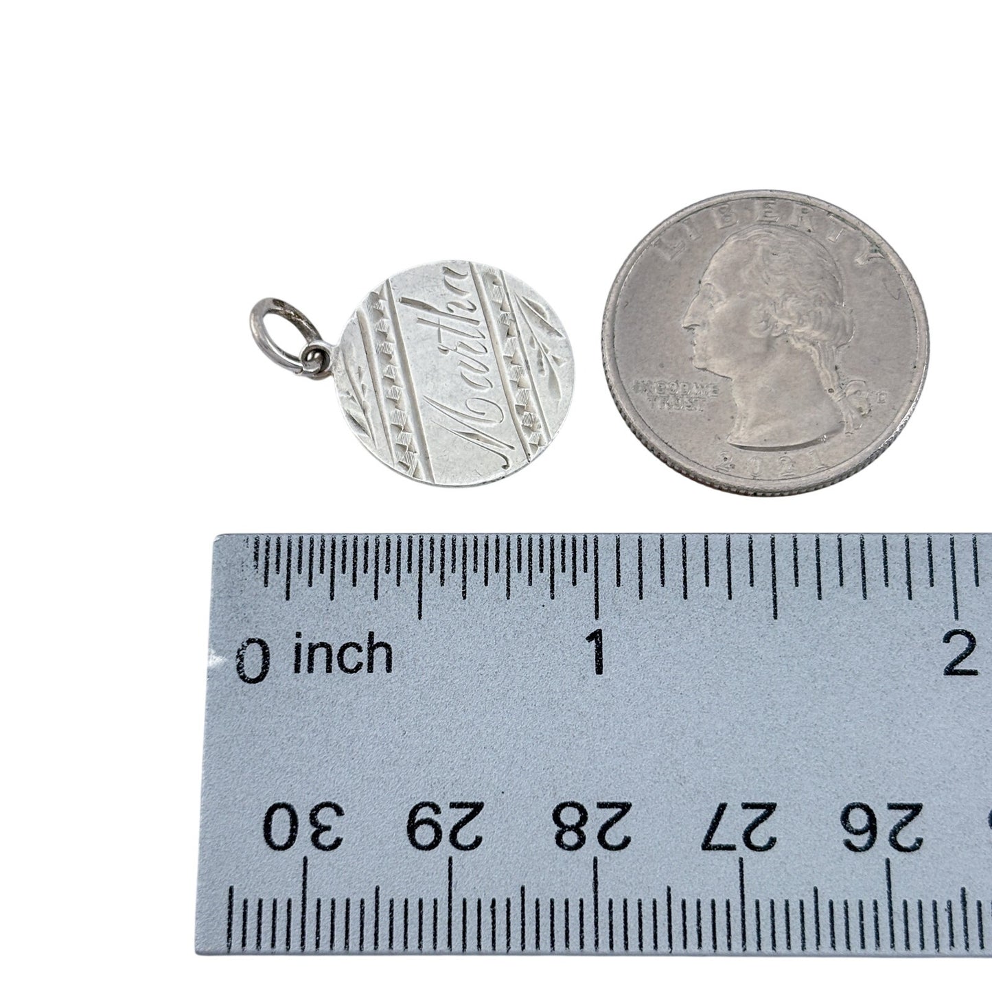 Vintage Sterling Silver 925 Martha 1884 Pendant