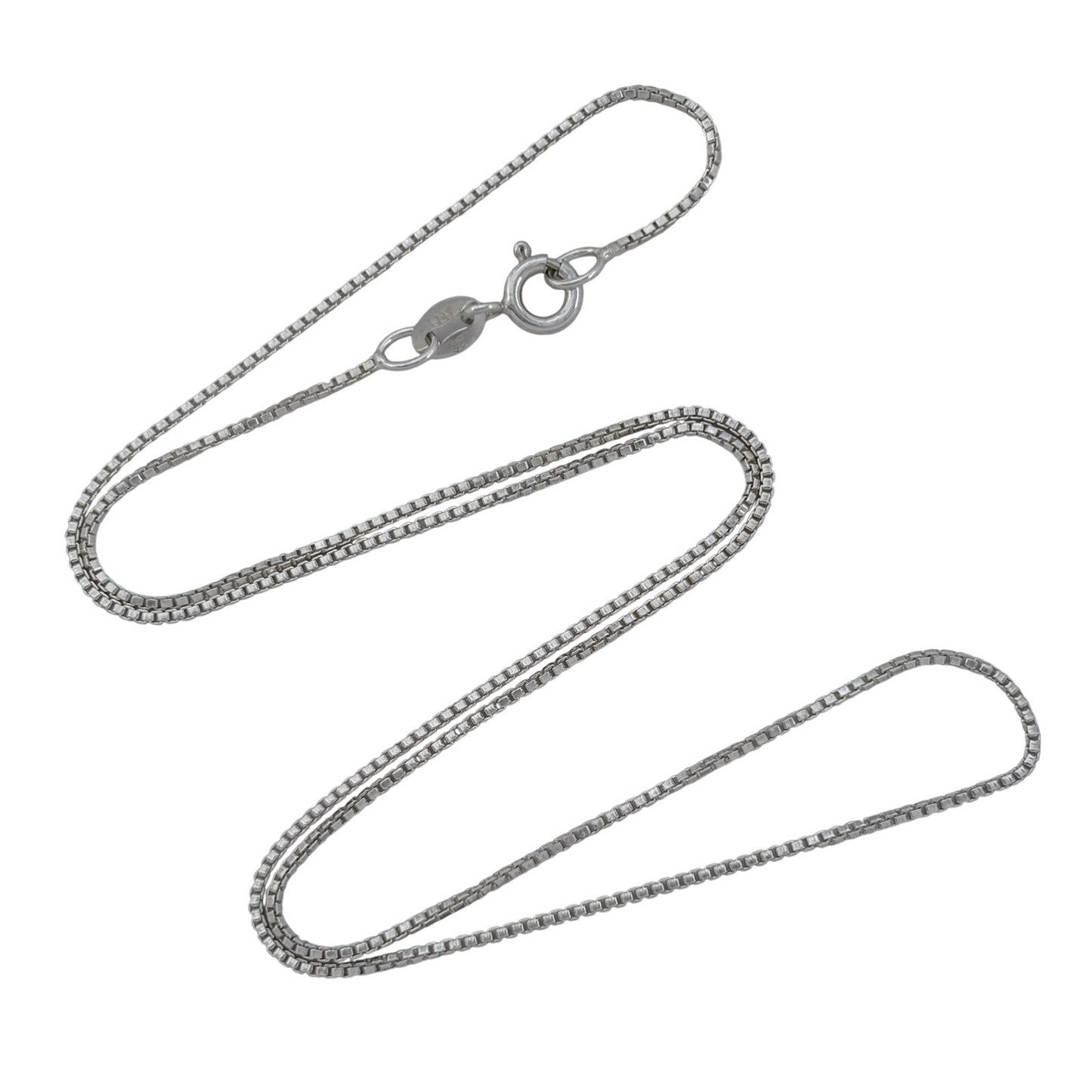 Vintage Sterling Silver 925 Box Link Chain Necklace 18"