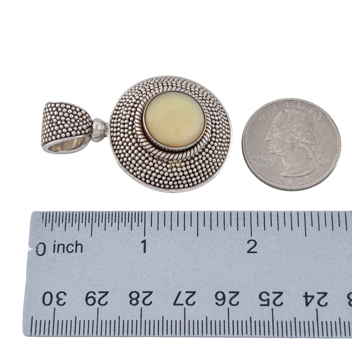 Vintage Sterling Silver 925 Mother of Pearl Pendant