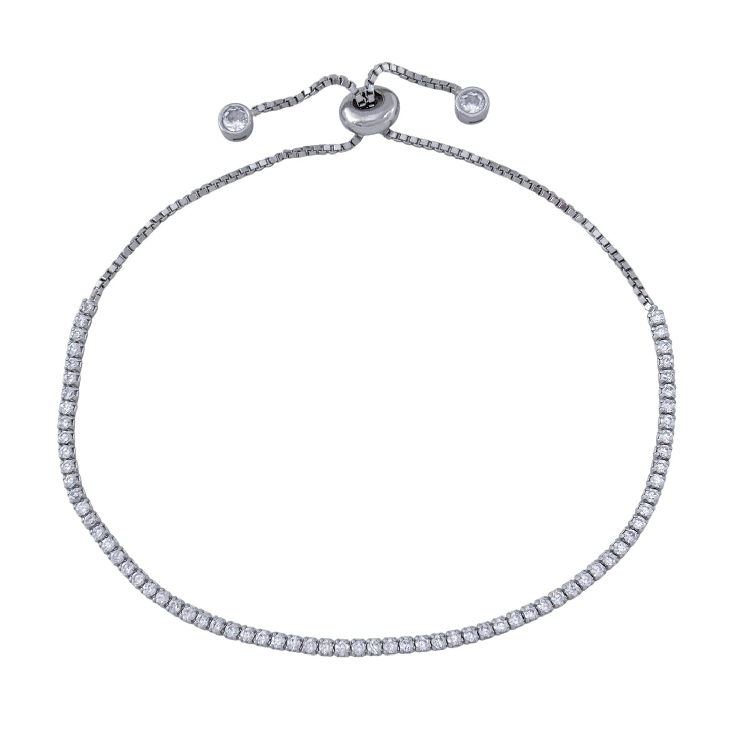 Vintage Sterling Silver 925 Cubic Zirconia Tennis Bracelet 4"-9"