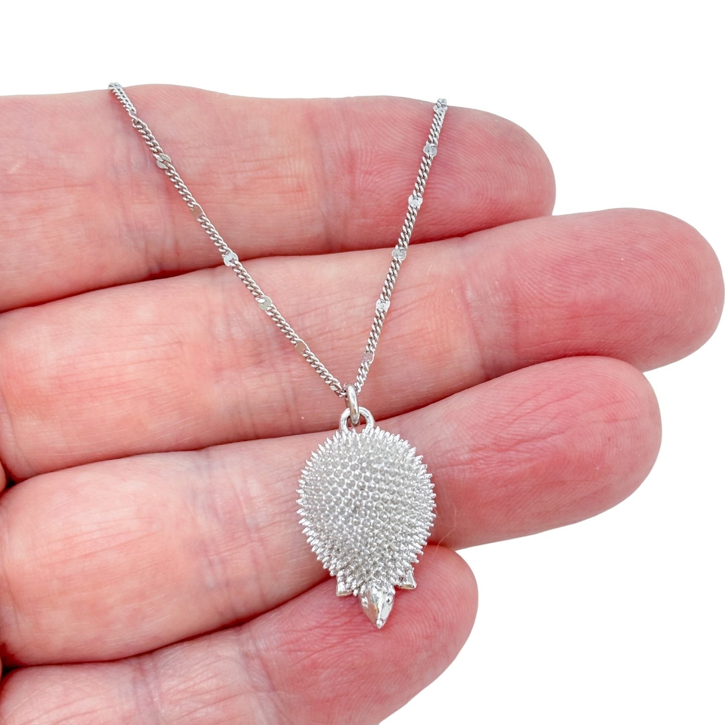 Vintage Sterling Silver 925 Hedgehog Pendant Necklace 15.5"-17.5"
