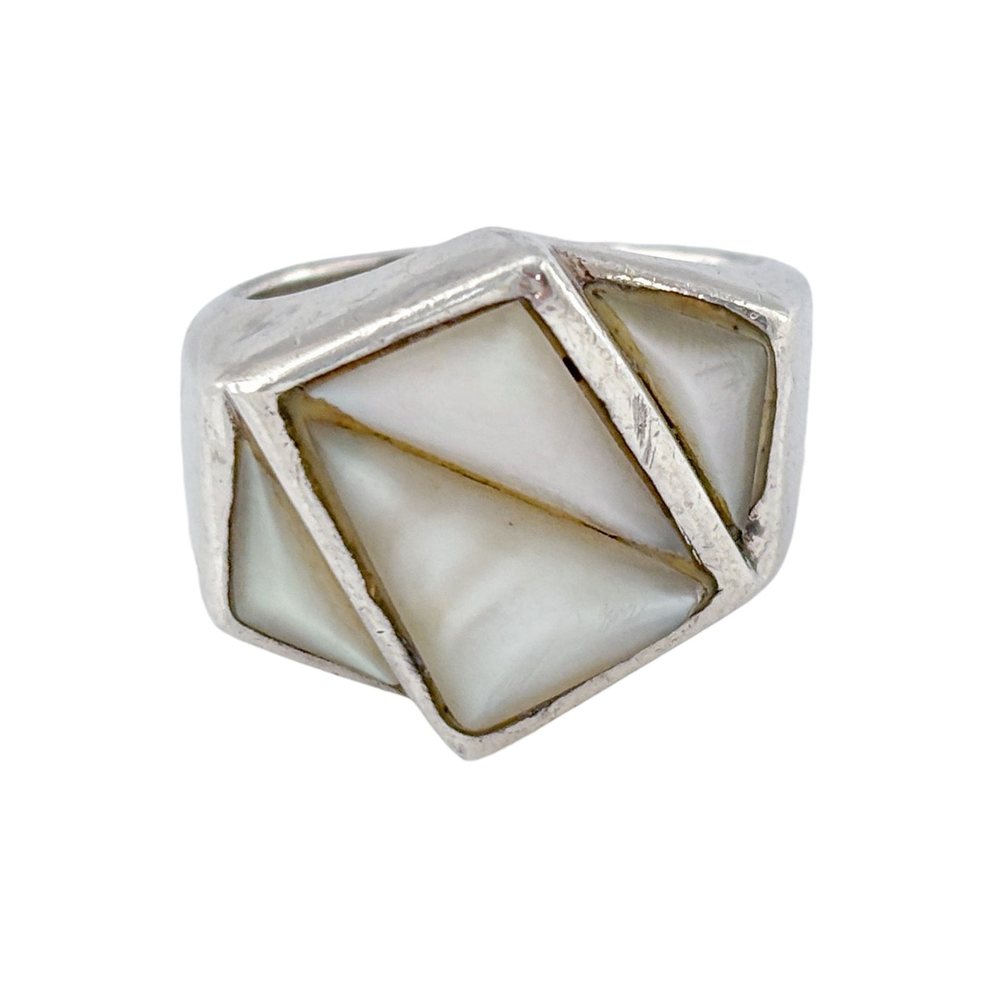 Vintage Sterling Silver 925 Mother of Pearl Ring Size 7.5
