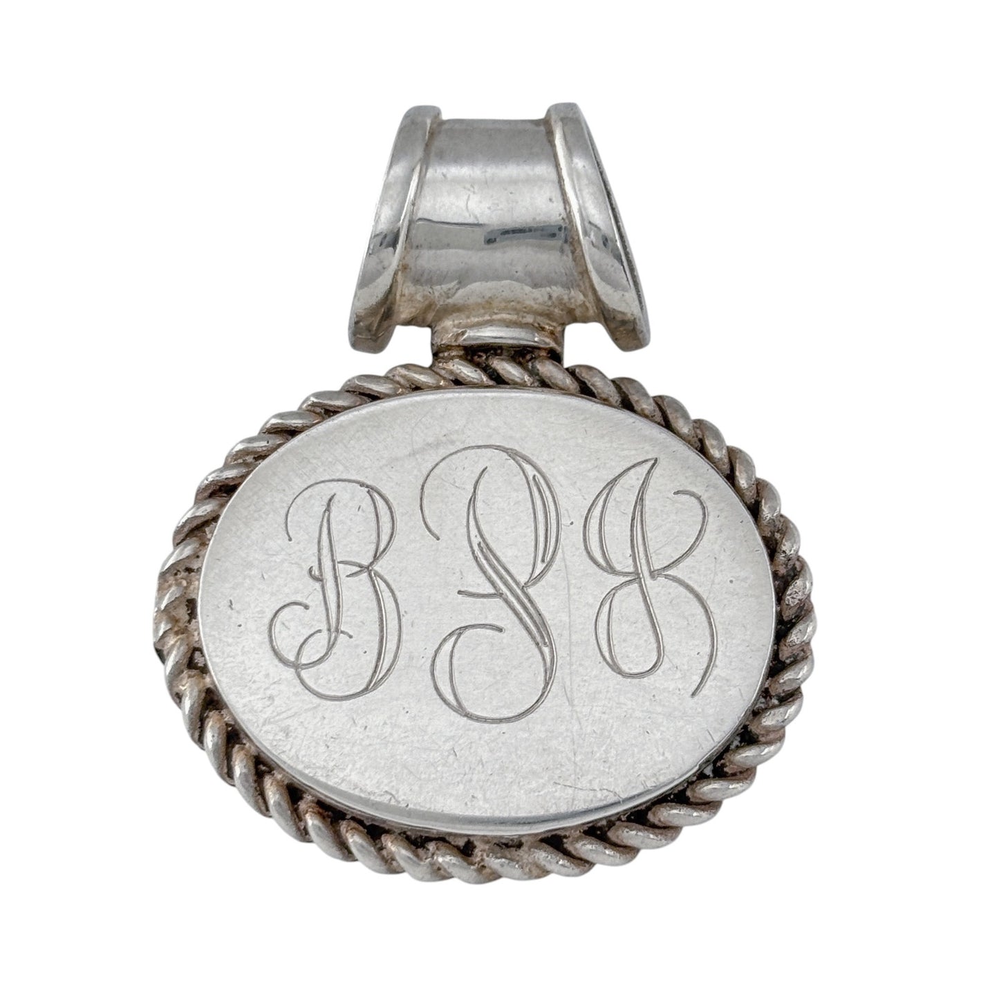 Vintage Sterling Silver 925 BPJ Monogram Pendant